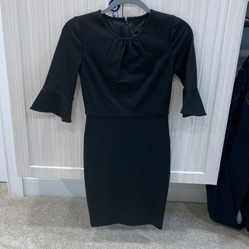 J Crew womens black bell sleeve dress